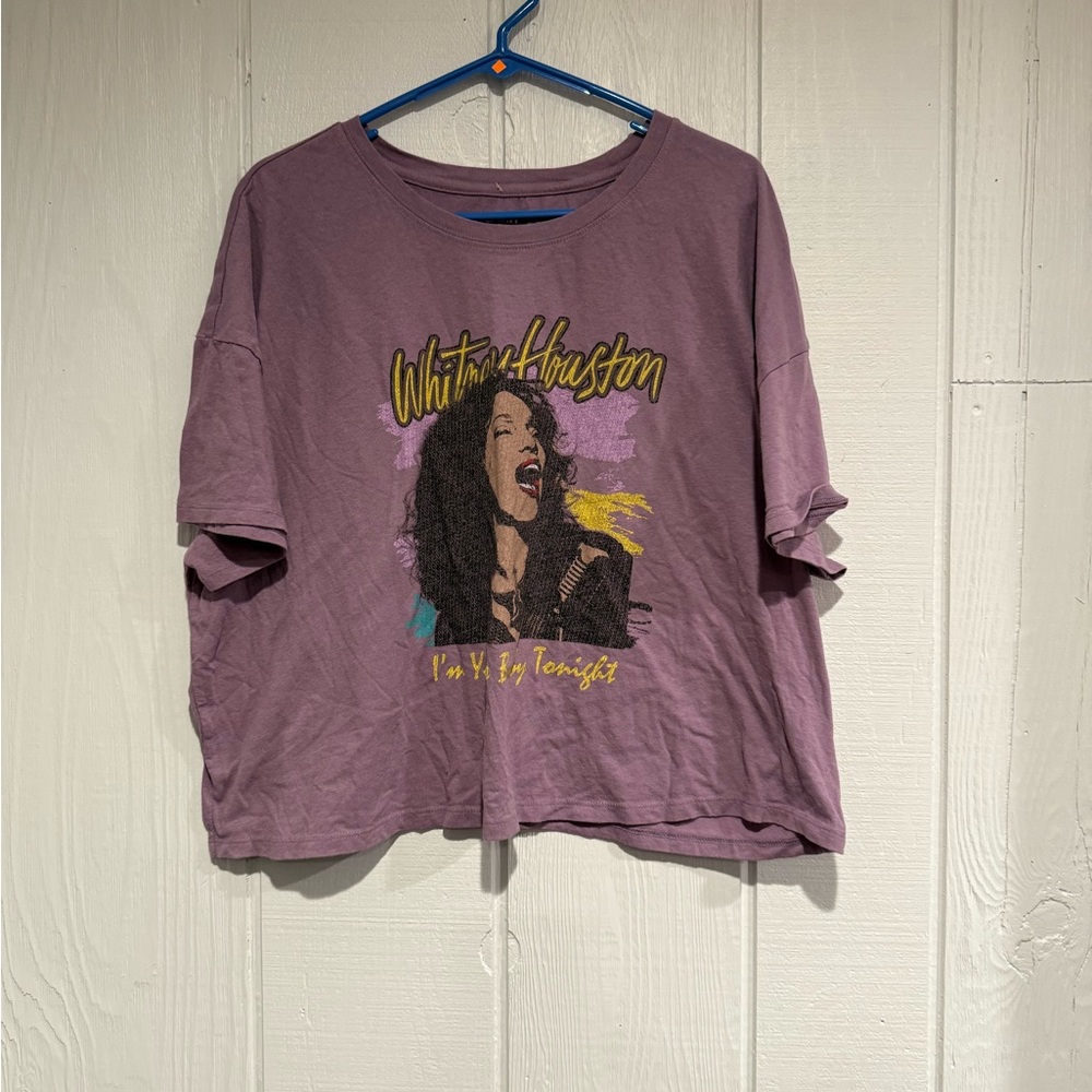 Old Navy Whitney Houston Purple Graphic Women's Top